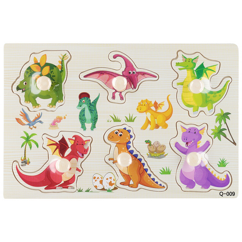 Drevená vkladačka Dinosaury
