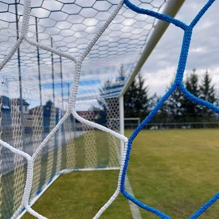 Football HEX M120 futbalová sieť biela-modrá 2