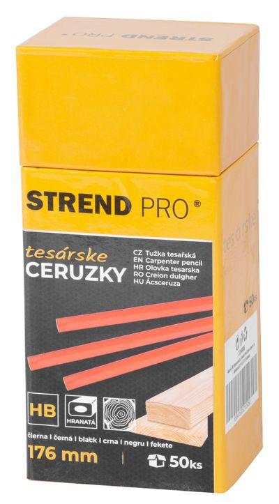 Ceruzka Strend Pro, tesárska, 176 mm, hranatá, čierna tuha, Sellbox 50 ks