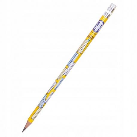 ASTRA, 3ks Obyčajná HB ceruzka s gumou a násobilkou, blister, 206121002