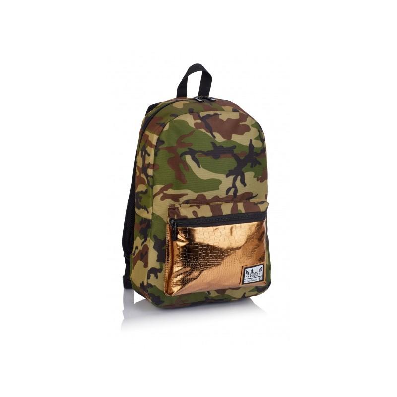 Jednokomorový študentský / športový batoh HASH, Gold Army, HS-126, 502019083
