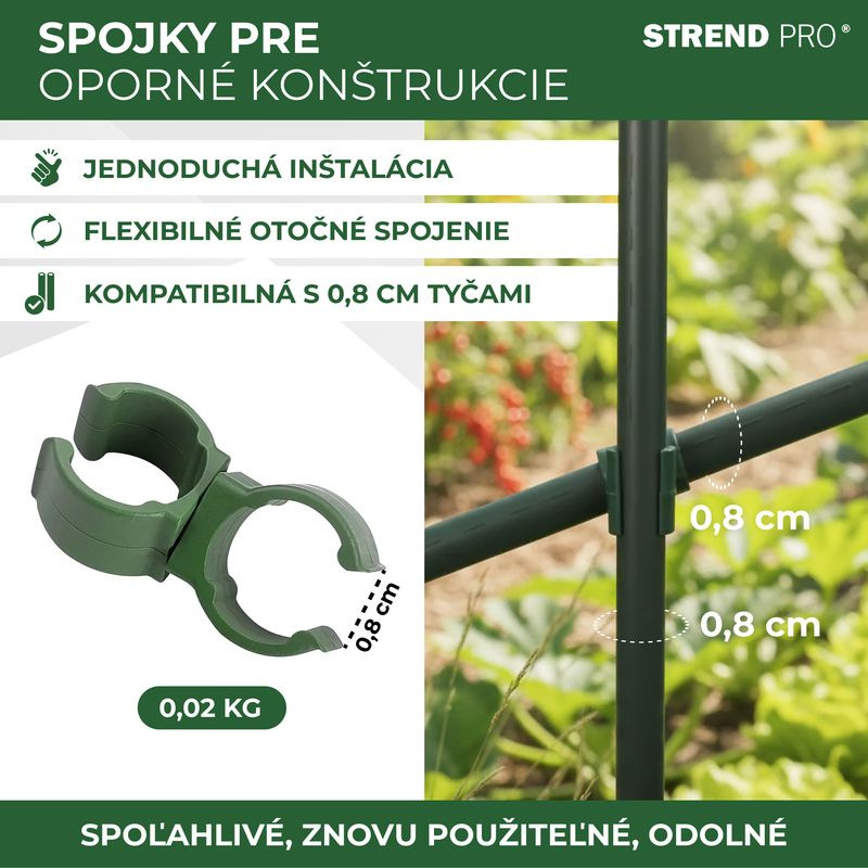 Spojka Strend Pro, plast, konektor na záhradné oporné tyče, 8 mm, bal. 10 ks 2