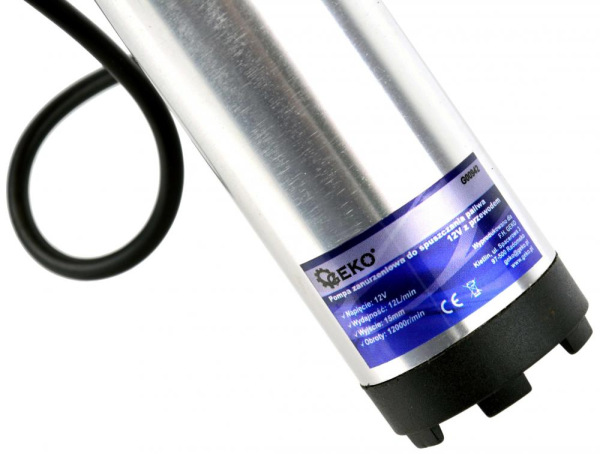 Čerpadlo na palivo, 40W, 12V, 15 l/min, priemer čerpadla 37 mm, hadica 3 m, GEKO 1