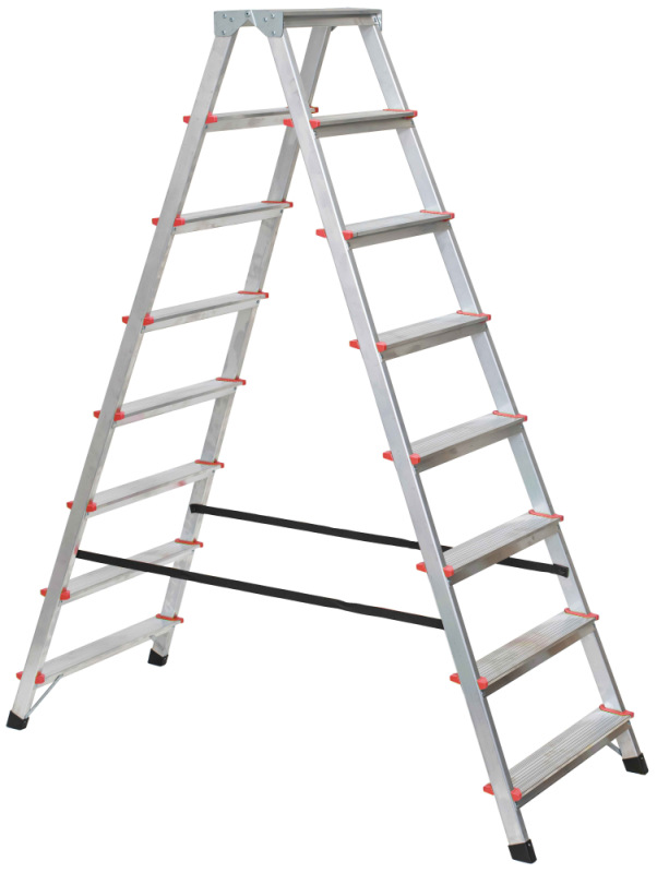 Schodíky hliníkové obojstranné - 8 stupne, 163 cm, nosnosť 120 kg, VASKO