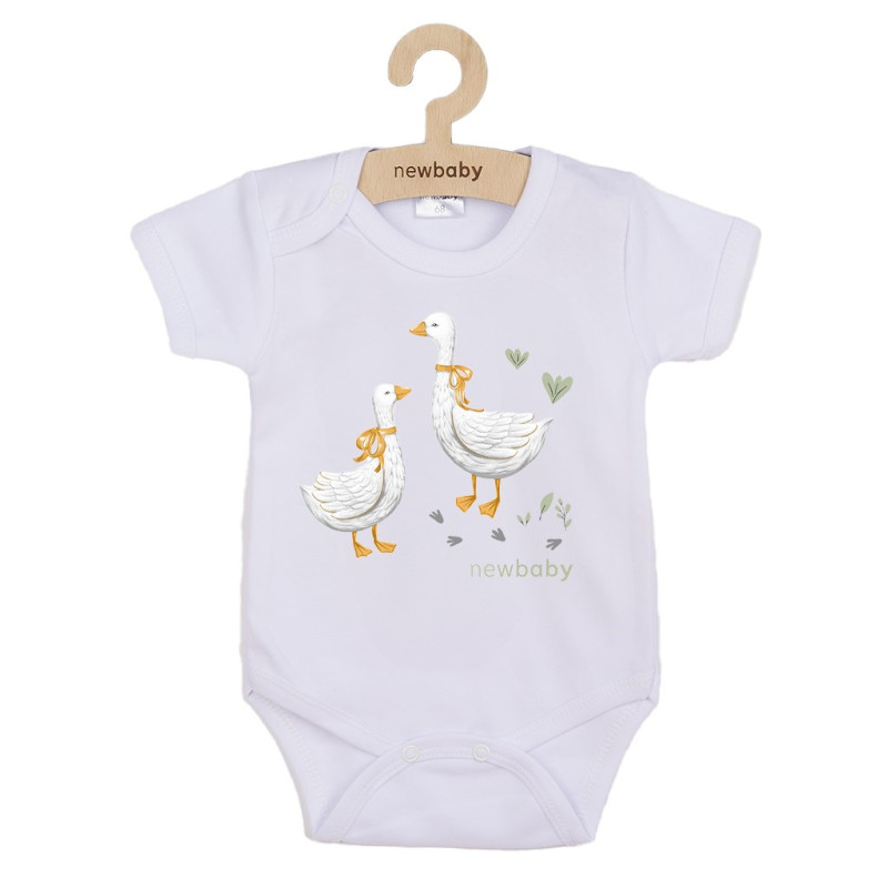 Detské body s potlačou New Baby Husičky - krátky rukáv 80 (9-12m) 1