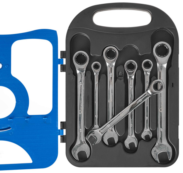 Sada račňových kľúčov očkoplochých, 7-dielna (8,10,11,13,14,17,19 mm), GEKO 3