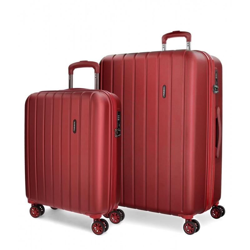 MOVOM Wood Red, Sada luxusných ABS cestovných kufrov, 65cm/55cm, 5318966