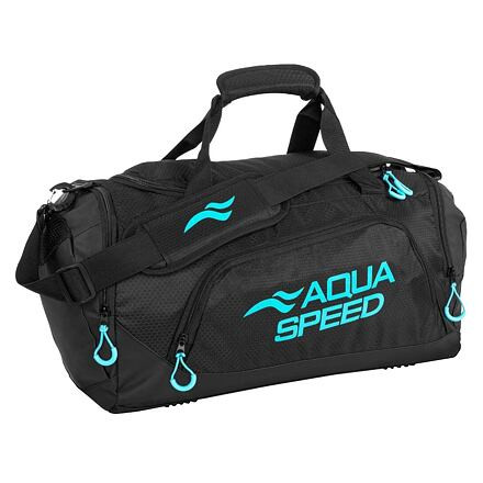 Aqua-Speed Duffle Bag L športová taška čierna-tyrkysová 43 l