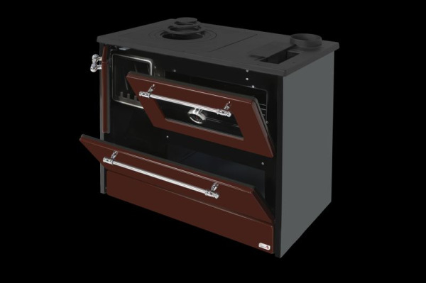 Sporák 701-G OMEGA Kuzine, 9,1 kW, so sklom, hnedý, pravý vývod 2