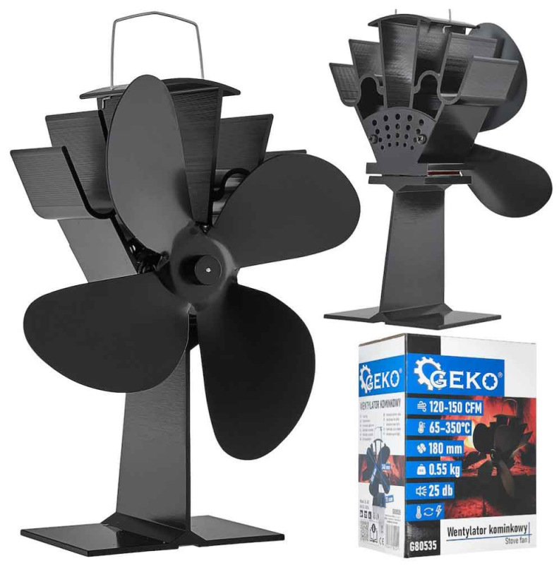 Ventilátor ku krbu bez magnetu, GEKO
