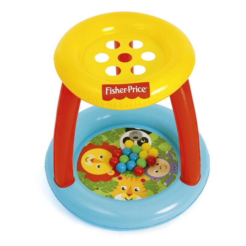 Detské nafukovacie hracie centrum s otvormi na lopty Fisher Price 1