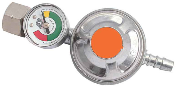 Regulátor tlaku s manometrom pre fľašu 11 kg, 12 Barov, závit 21,8 mm, PRO-TECHNIK