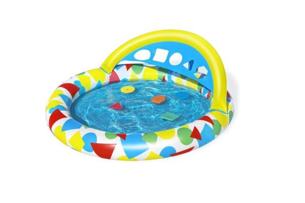 Bazénik Bestway® 52378, Splash & Learn, detský, nafukovací, s vkladaním tvarov,120x117x46 c