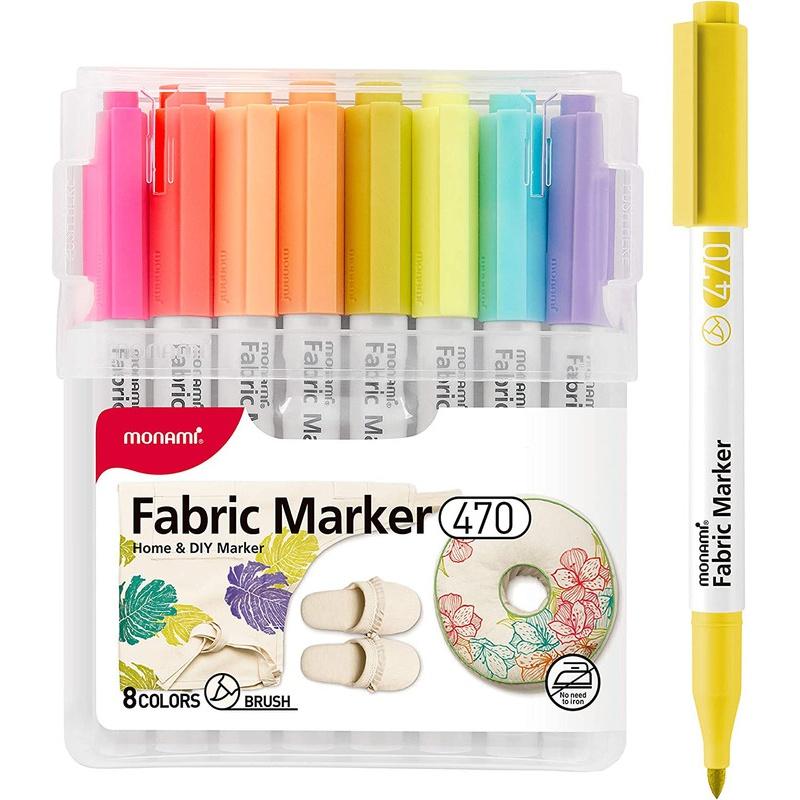 MONAMI Sada popisovačov na textil FABRIC MARKER 470, Pastel 8ks