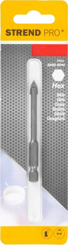 Vrták do skla Strend Pro GSD714, 10 mm, stopka Hex