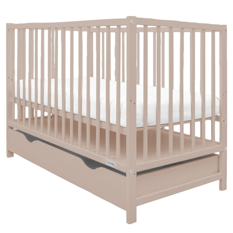 Detská postieľka so šuplíkom New Baby BASIC kašmírová 1