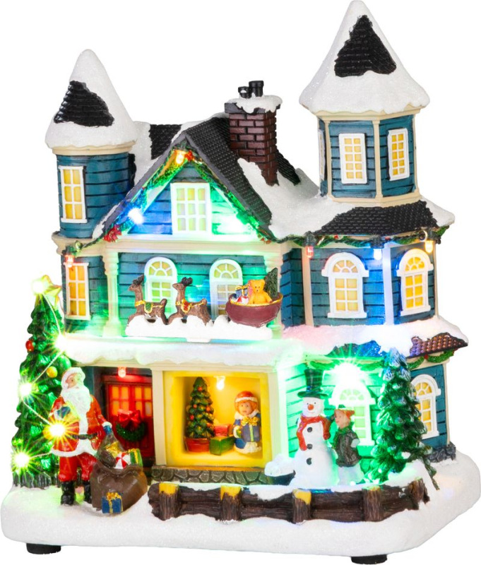 Dekorácia MagicHome Vianoce, Domček, LED, 3xAA, 20x13x23 cm