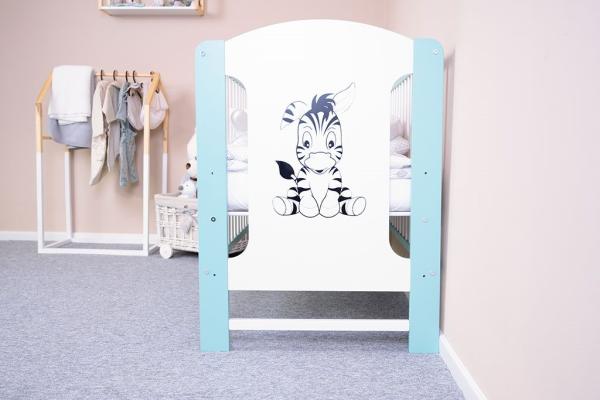 Detská postieľka New Baby ELSA Zebra bielo-mätová 3