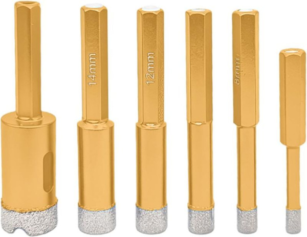 Sada vyrezávačov Strend Pro, diamantová, 6 - 20 mm,HEX, plastový box, sada 6 ks