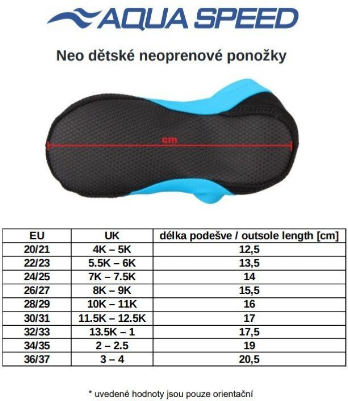 Neo detské neoprénové ponožky modrá 2