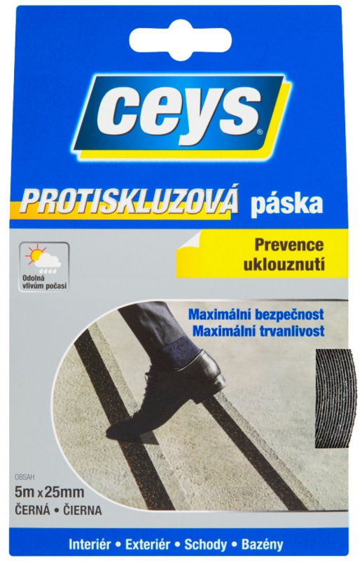 Páska Ceys Tackceys, protišmyková, lepiaca, 5 m x 25 mm