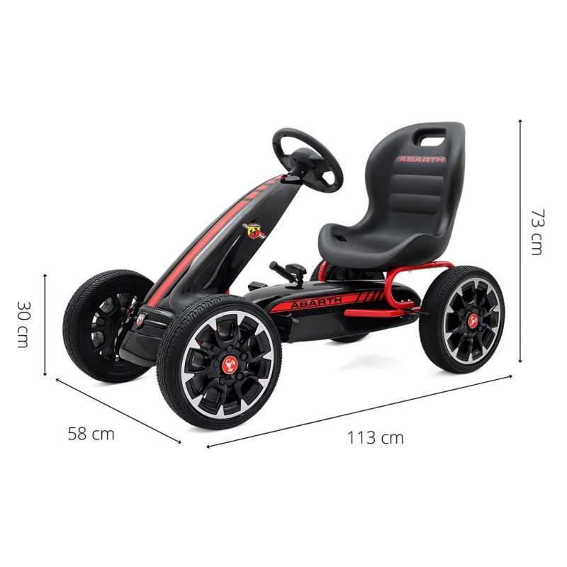 Detská šliapacia motokára Go-kart Milly Mally Abarth černá 4