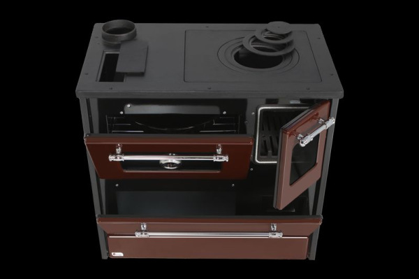 Sporák 701-G OMEGA Kuzine, 9,1 kW so sklom, hnedý, ľavý vývod 3