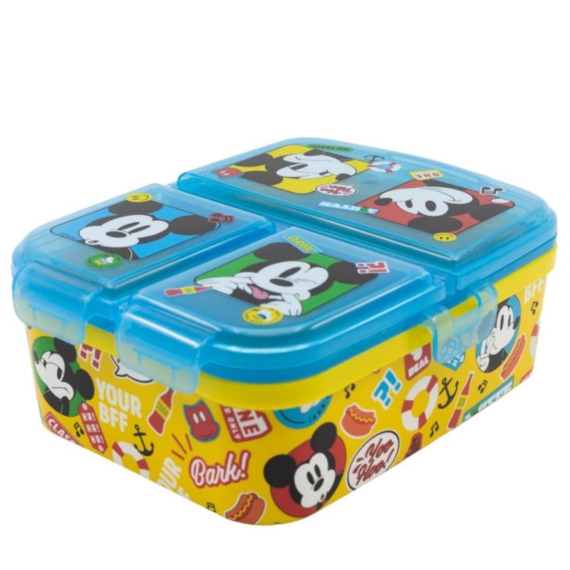 STOR Delený plastový box na desiatu XL, Mickey Mouse Fun-Tastic, 74399