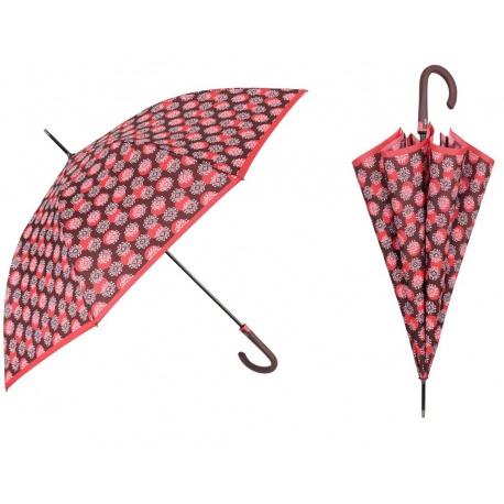 PERLETTI® Automatický dáždnik TECHNOLOGY Fiori / červená, 21722