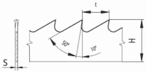 Pílový pás na drevo 5340-C75 R, 8x0,5x1.400 mm, t=5, PILANA 1
