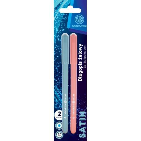 ASTRA 2ks - ASTRAPEN SATIN, Guľôčkové pero 0,7mm, modré, blister, 201022032