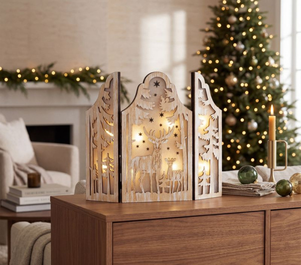 Dekorácia MagicHome Vianoce, Jelene, 8xLED teplá biela, 2xAAA, IP20, 9x8x38 cm 1
