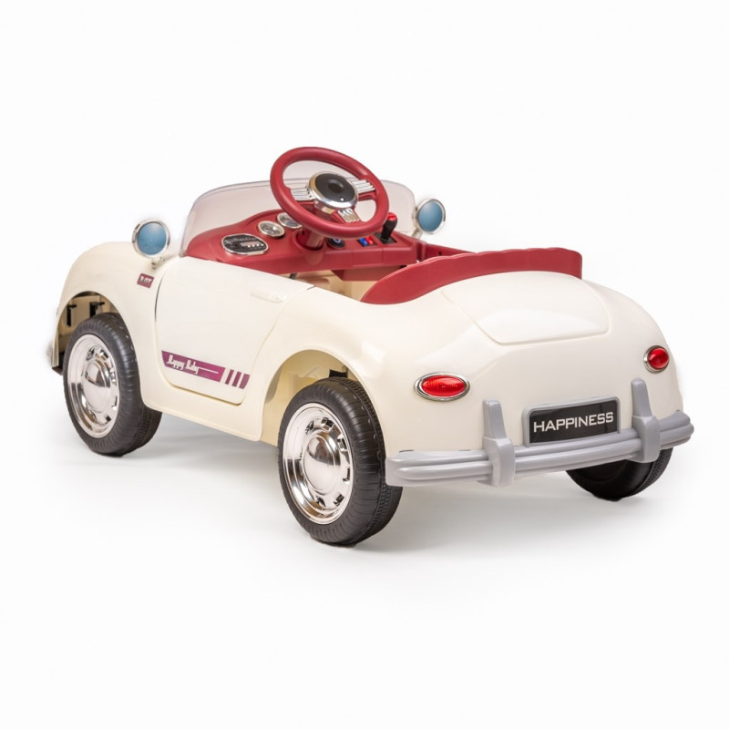 Elektrické autíčko Baby Mix Retro Pearl biela 2