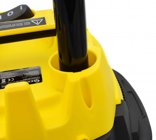 Vysávač priemyselný na sucho a na mokro 25l, so zásuvkou, s oklepom, 1800W, GEKO 10