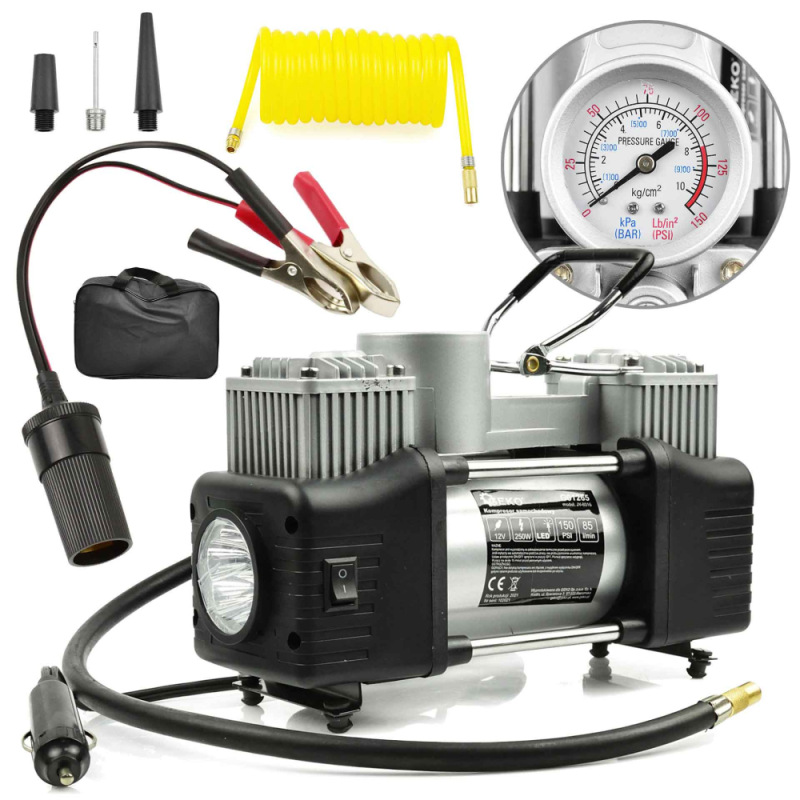 Automobilový kompresor do zásuvky 12V, 10bar, 250W, GEKO