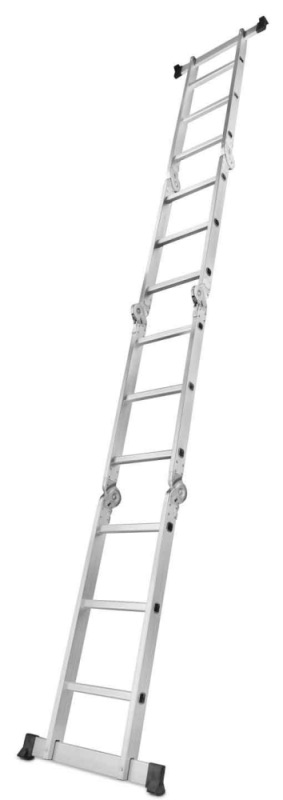 Rebrík štvordielny kĺbový 4 x 3 priečok, 370 cm, 10,8 kg, GEKO 6