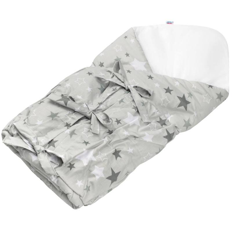 Klasická šnurovacia zavinovačka New Baby sivá hviezdičky sivé 1