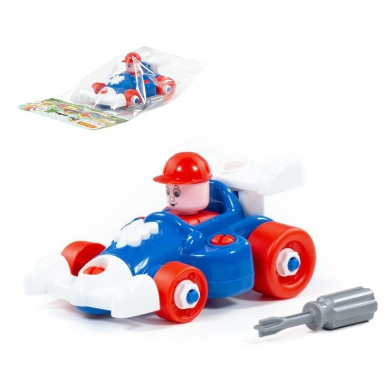 Rozoberateľná stavebnica Závodné auto, 22 dielov