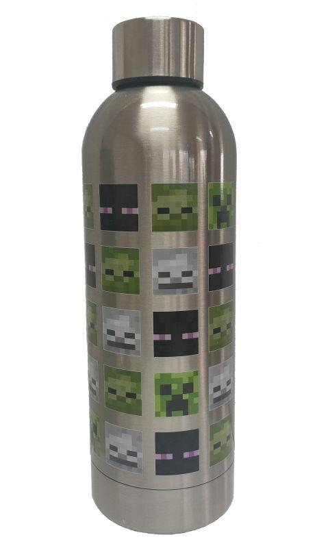 EUROSWAN Nerezová fľaša na pitie Minecraft Silver 500 ml