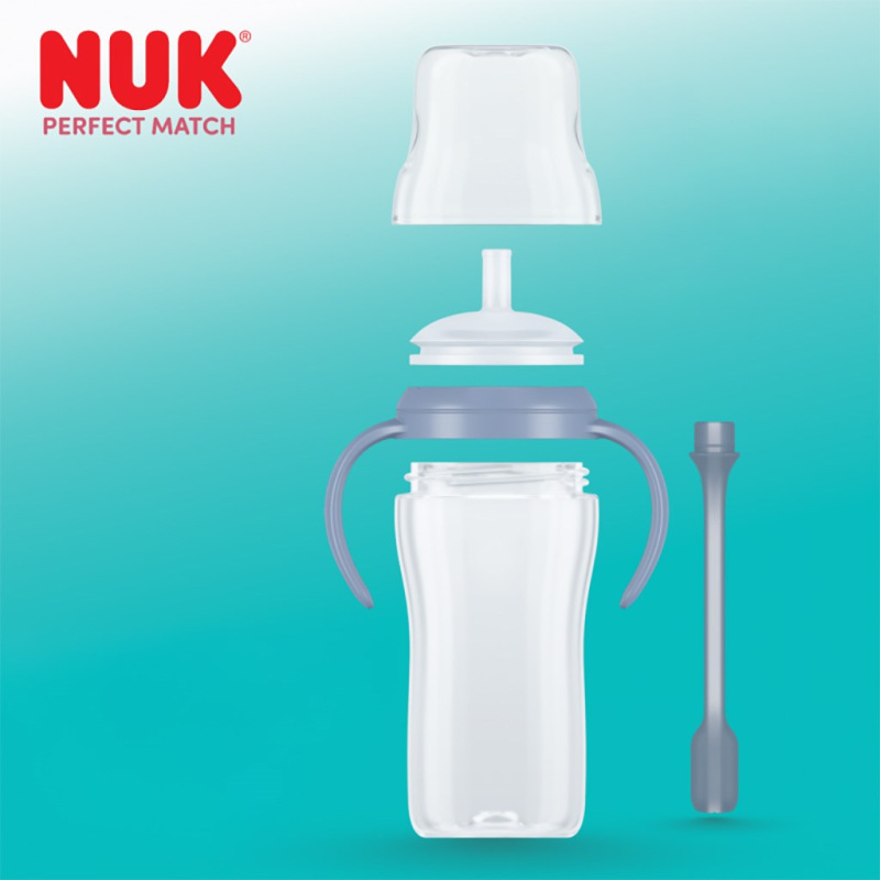 Kojenecká fľaša NUK Perfect Match na učenie so slamkou PENGUIN 260 ml 2