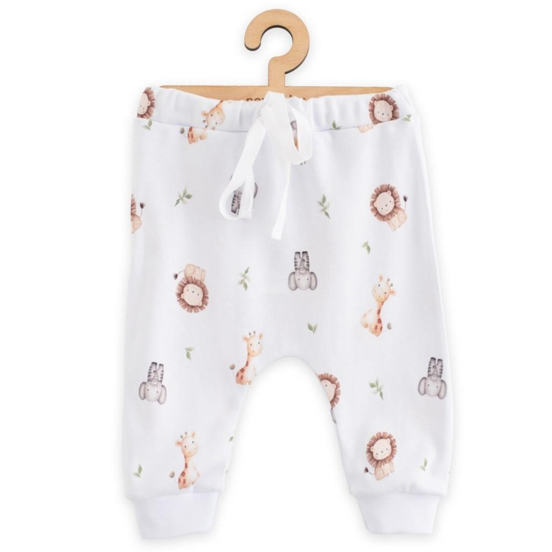 Detské bavlnené nohavice Jogger New Baby For Babies safari 74 (6-9m) 1