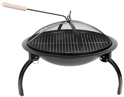 Ohnisko Strend Pro Homefire, BBQ, gril s roštom, na drevené uhlie, kovové, okrúhle, 545x400 mm