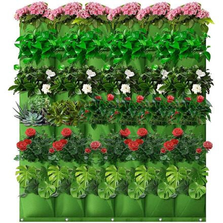 Wall Grow Bag 18 textilné kvetináče na stenu čierna 4