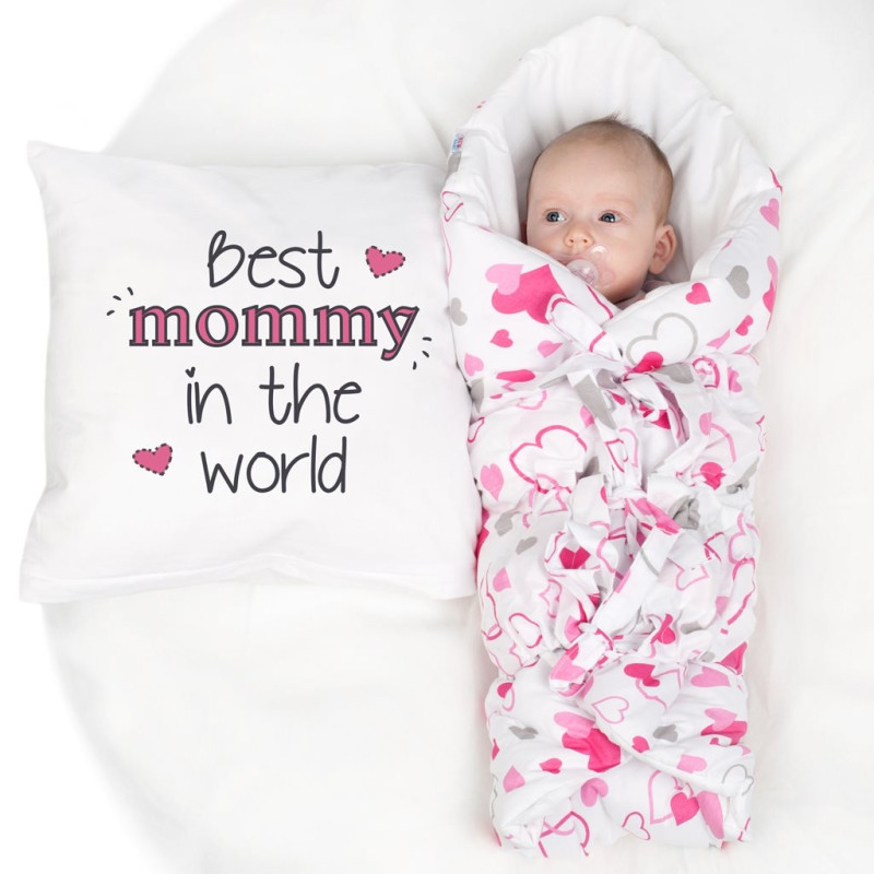 Klasická šnurovacia zavinovačka New Baby modré srdiečka 4