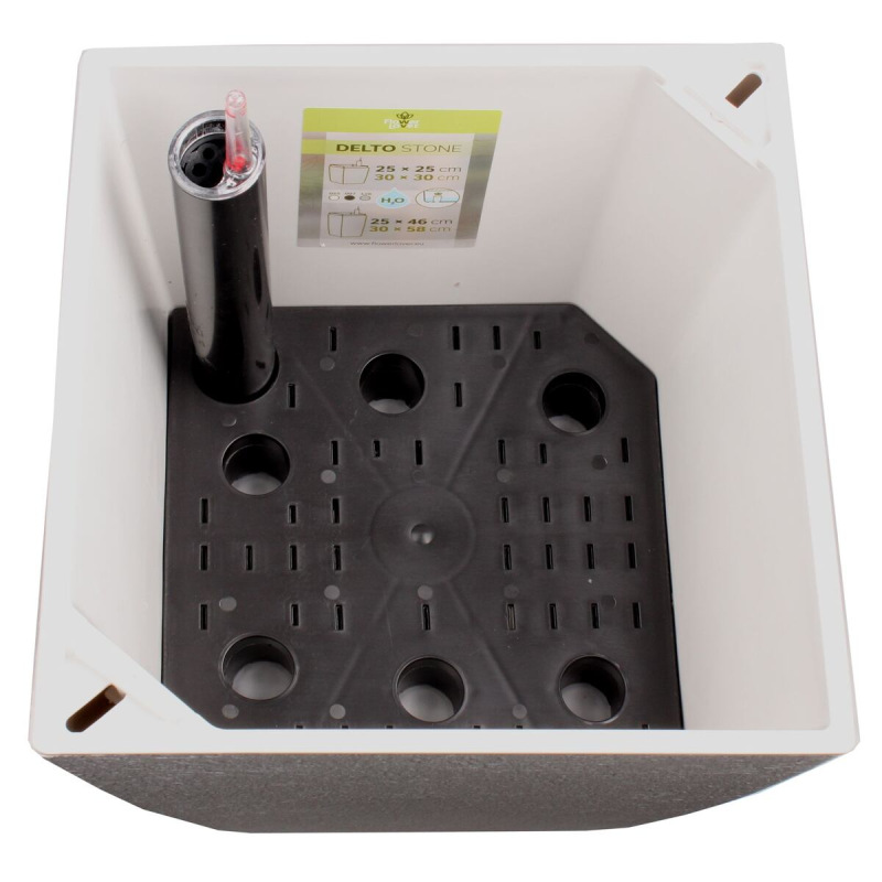 Delto Stone samozavlažovací kvetináč 30 x 58 cm biela 2