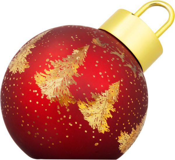 Guľa MagicHome Vianoce, sklo, červená, 10xLED teplá biela, 12x12x18 cm, 2xAA 1