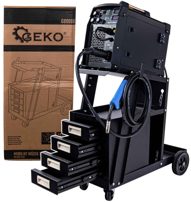 Mobilný vozík pre zváračov, 4 zásuvky, GEKO 2