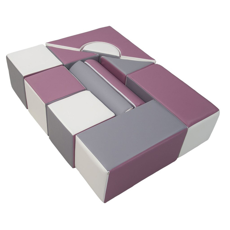 Penové kocky-obria stavebnica 11 ks white-grey-purple 1