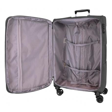 JOUMMA BAGS MOVOM Atlanta Grey, Sada luxusných textilných kufrov, 77cm/66cm/55cm, 5318423