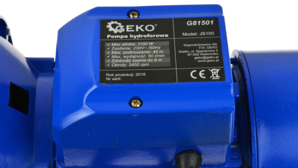 Čerpadlo na domácu vodáreň 1.100 W, bez nádrže, JS100, GEKO 4